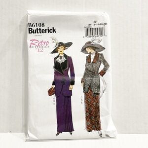 NEW Butterick Sewing Pattern B6108 Retro‎ 1912 Womens Suit Sz 14-22